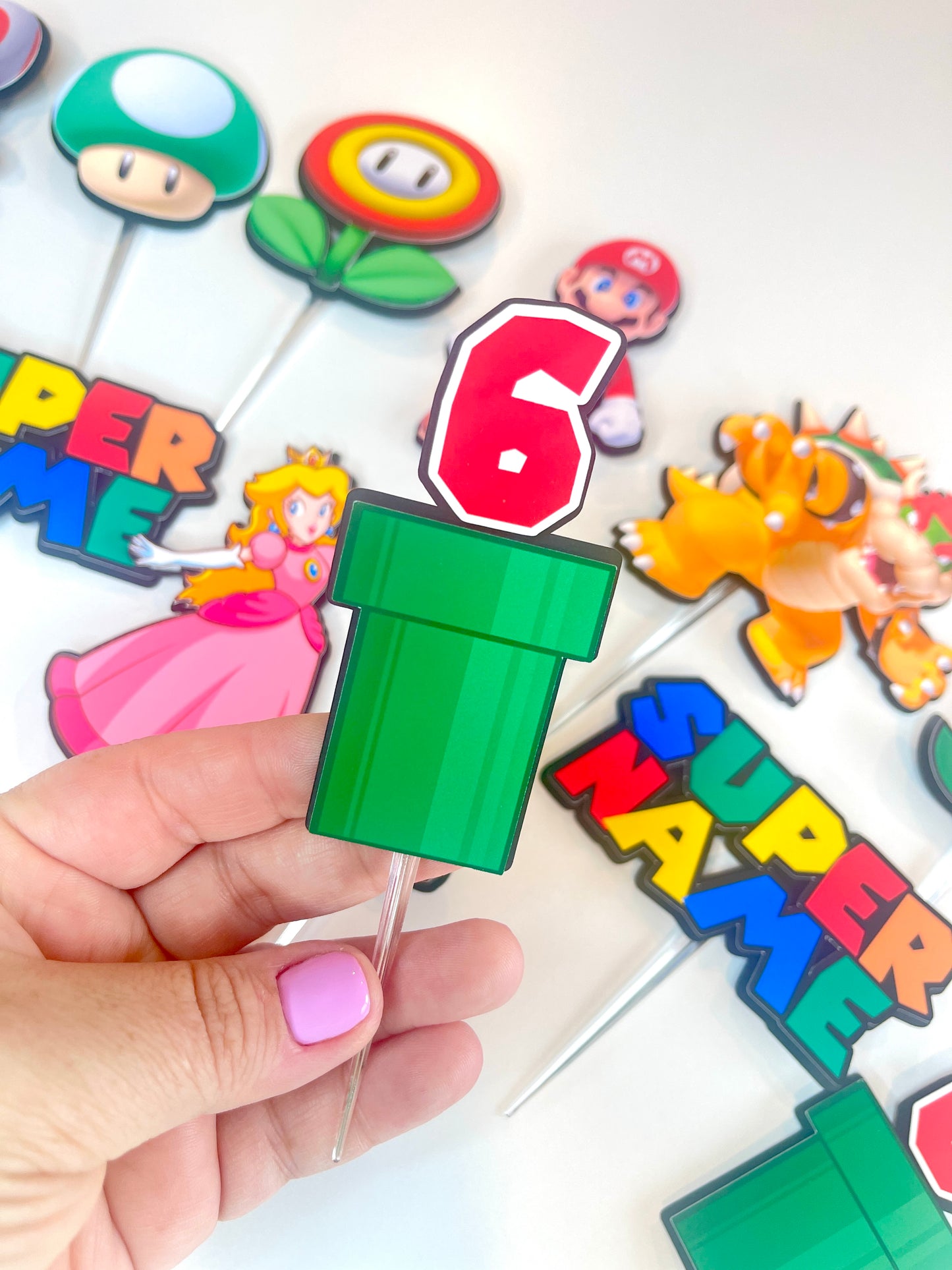 Super Mario Cupcake Toppers (SET OF 12) - Mario Birthday - Mario and Friends Party