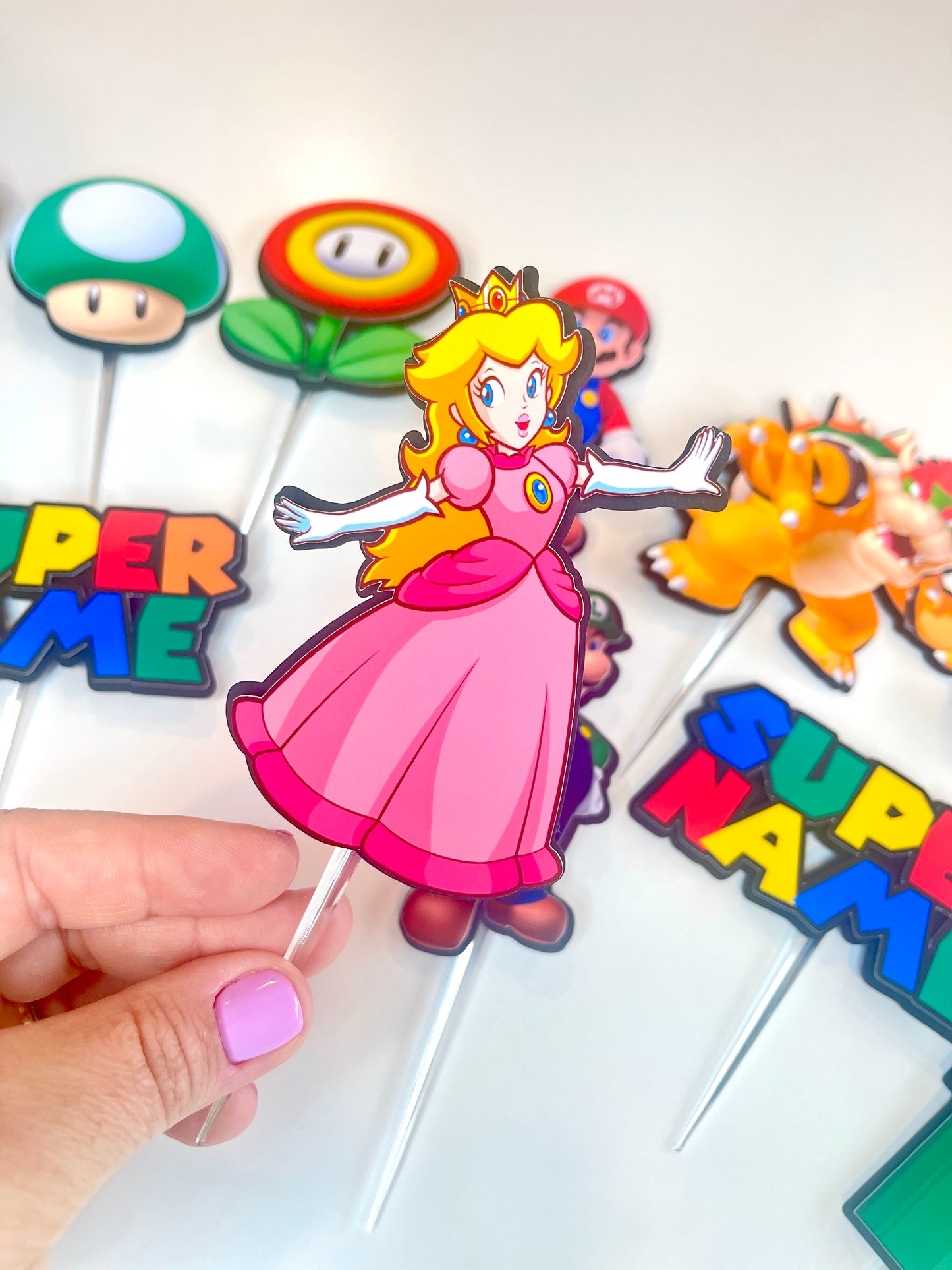 Super Mario Cupcake Toppers (SET OF 12) - Mario Birthday - Mario and Friends Party