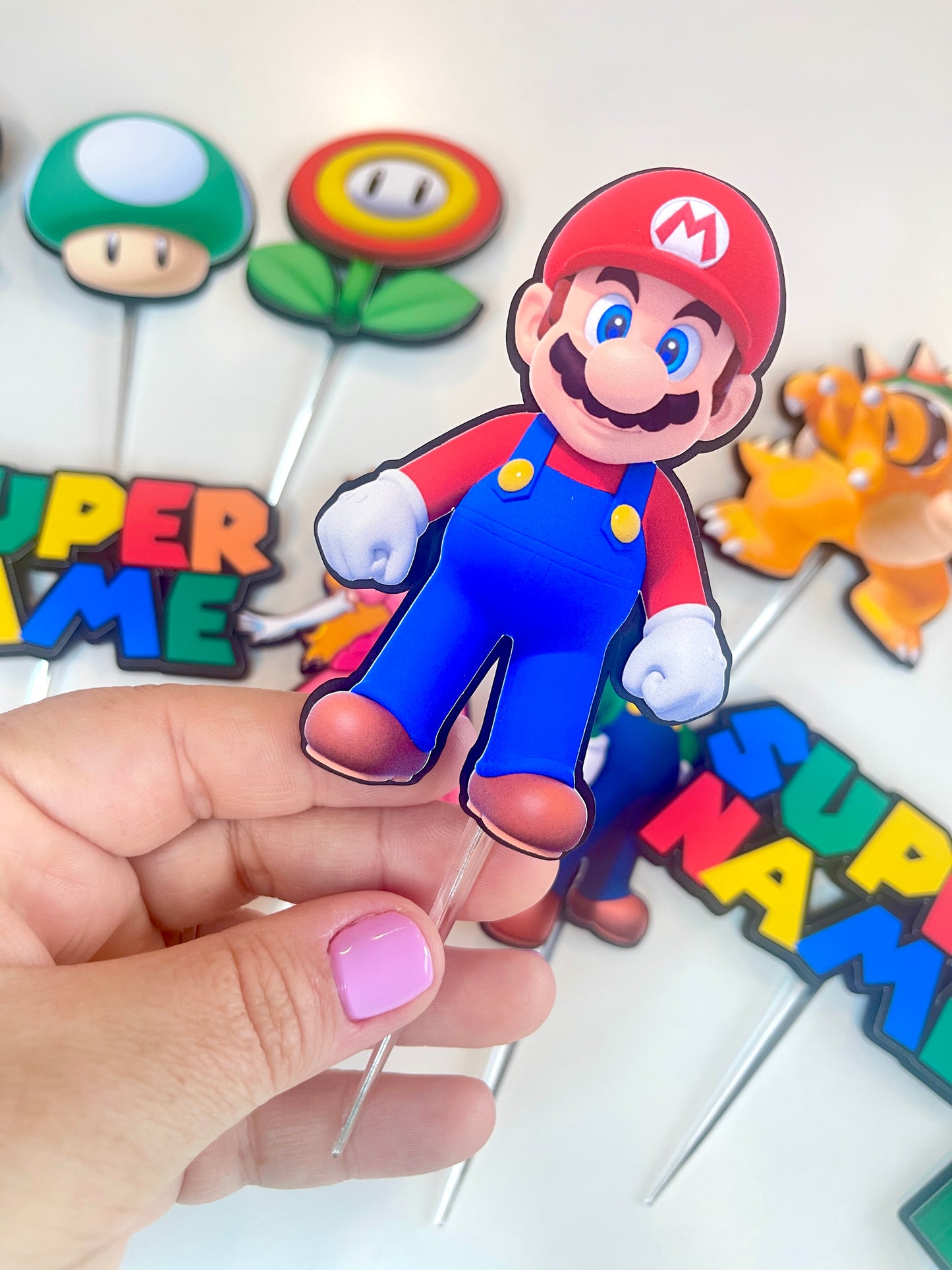 Super Mario Cupcake Toppers (SET OF 12) - Mario Birthday - Mario and Friends Party