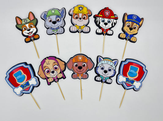 Paw Patrol Cupcake Topper - Set of 10