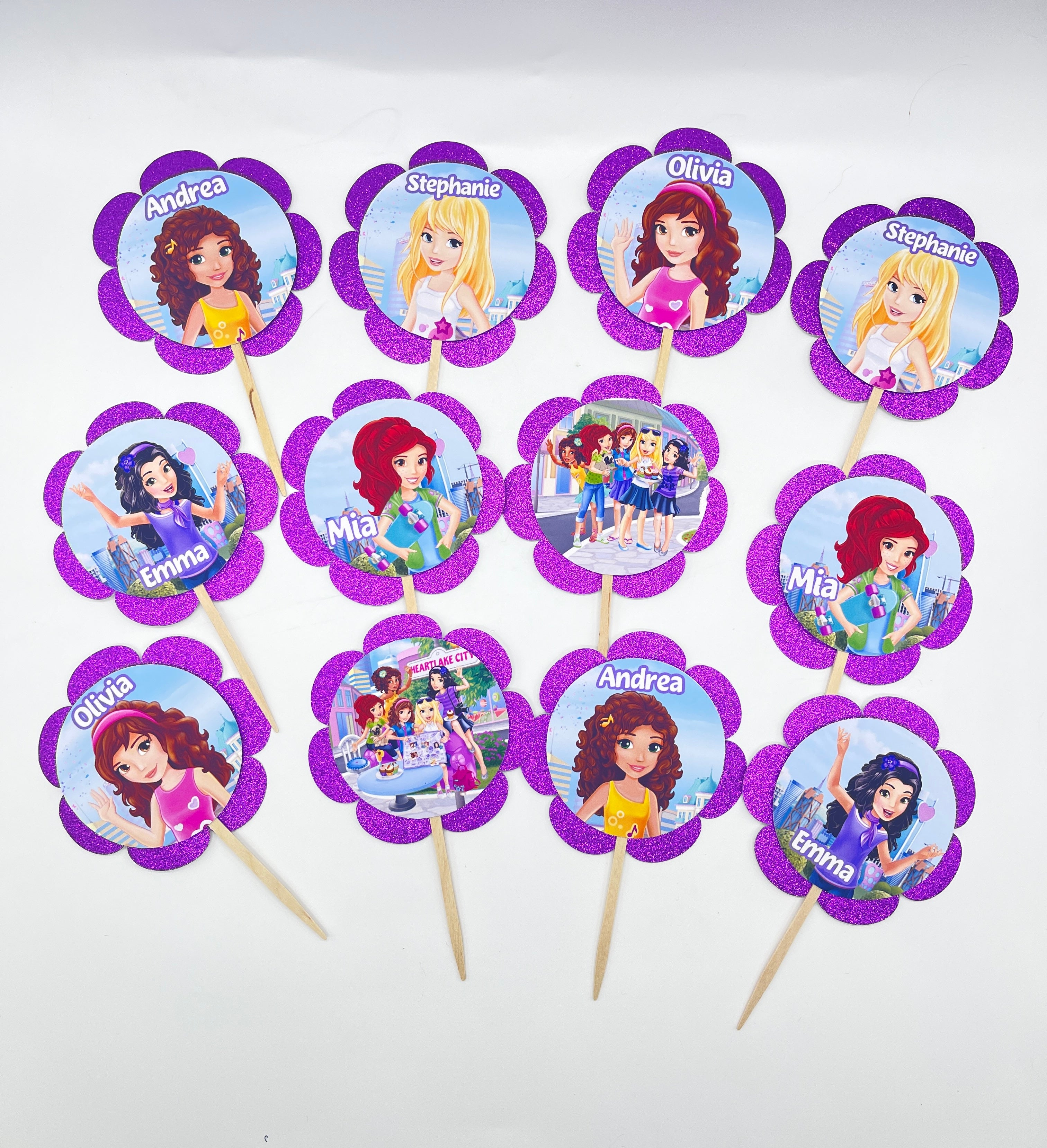 Lego Friends Cupcake Toppers SET OF 12 BeePaperParty