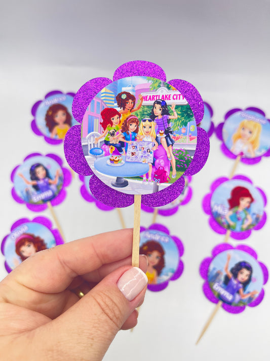 Lego Friends Cupcake Toppers - SET OF 12