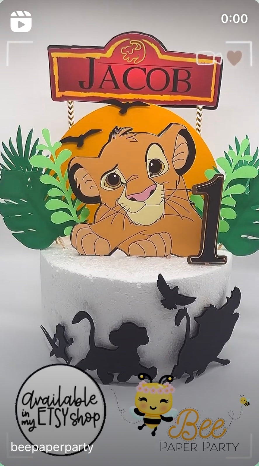 Custom Lion King Cake Topper by BeePaperParty