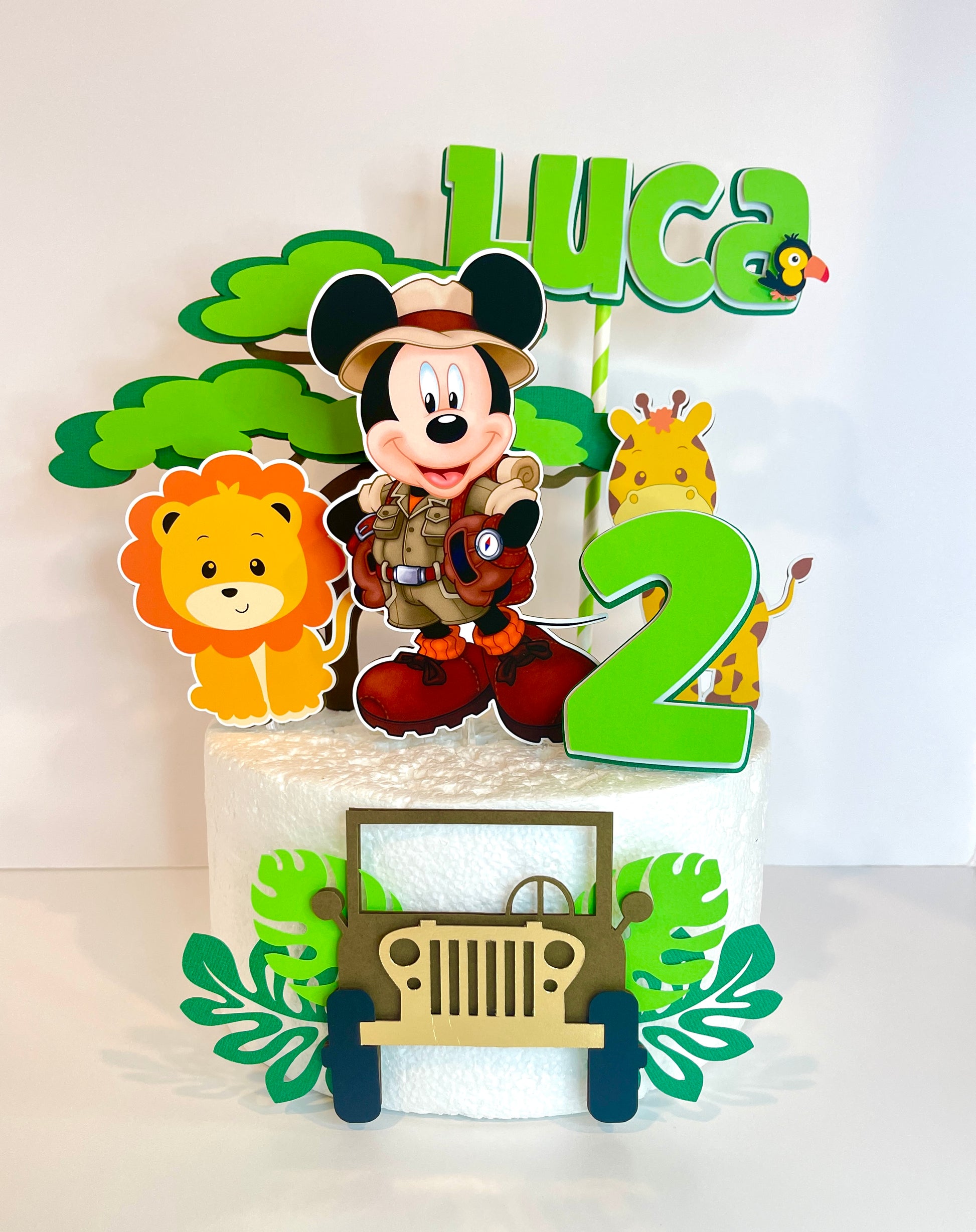 Mickey Safari Cake Topper - Mickey Safari Cake Decoration