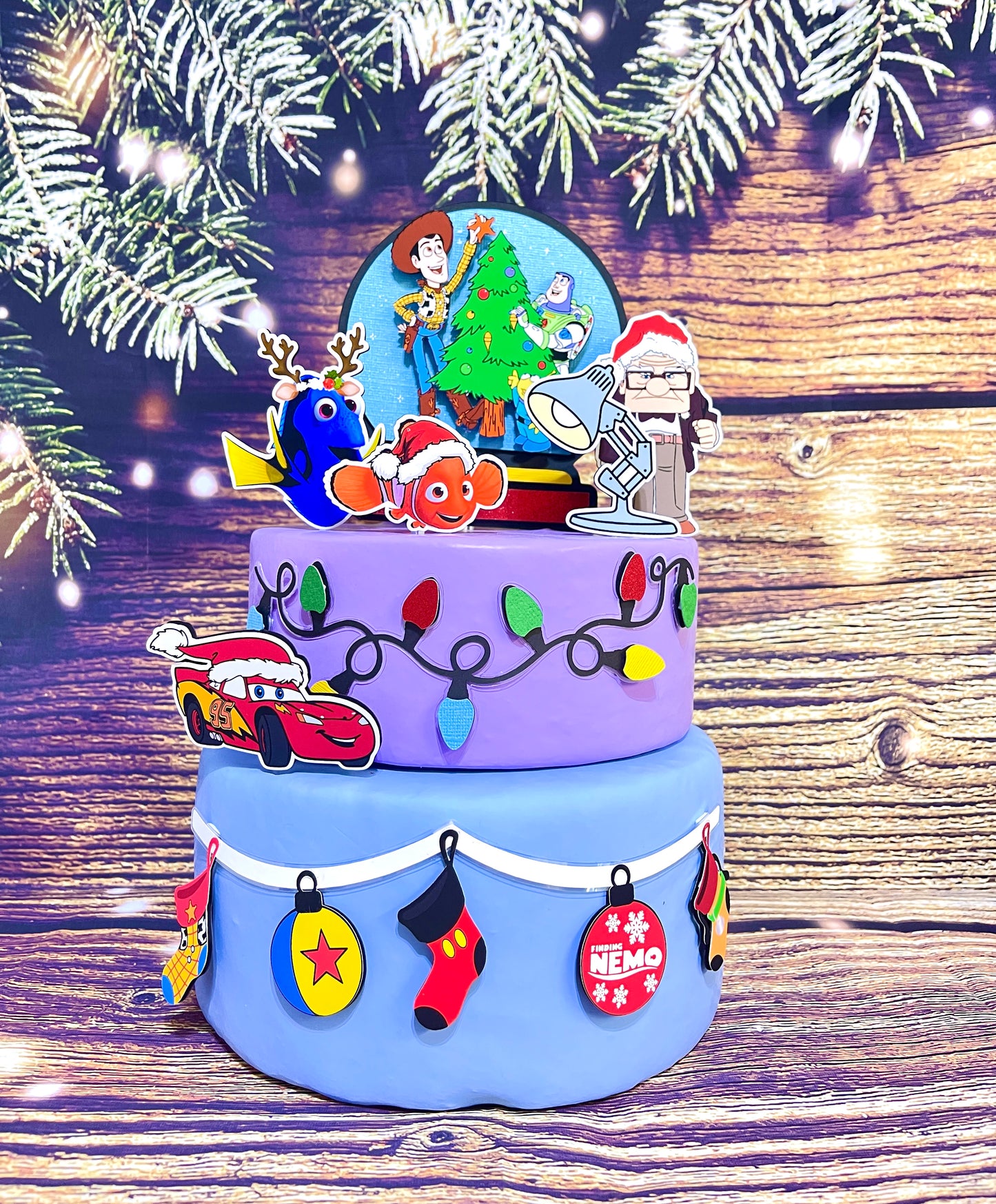 Pixar Christmas Cake Topper - Toy Story Christmas - Up Christmas - Cars Christmas - Nemo Christmas