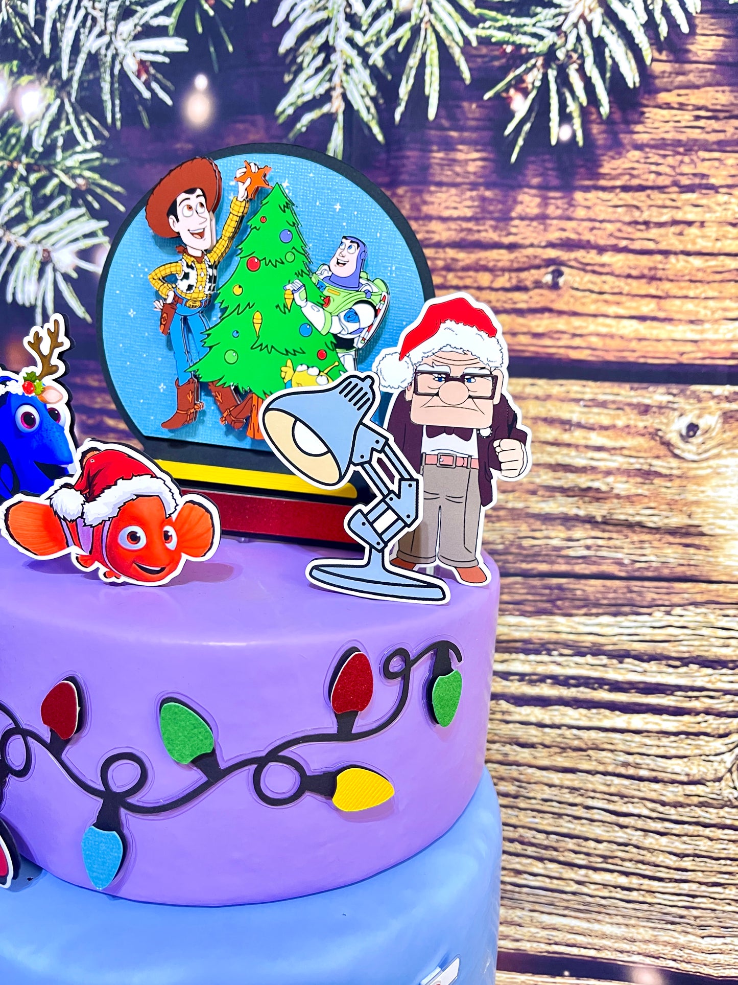 Pixar Christmas Cake Topper - Toy Story Christmas - Up Christmas - Cars Christmas - Nemo Christmas