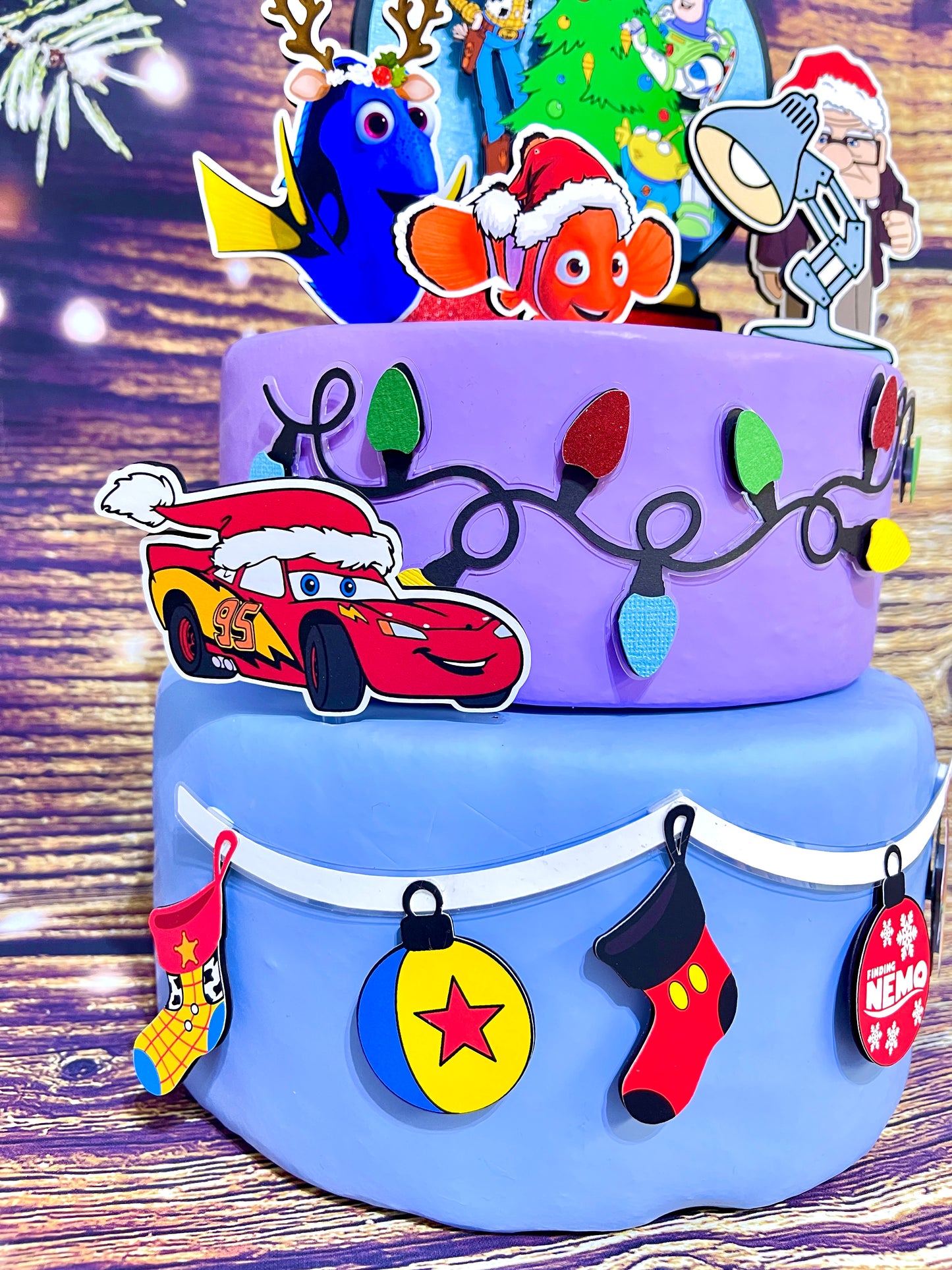 Pixar Christmas Cake Topper - Toy Story Christmas - Up Christmas - Cars Christmas - Nemo Christmas