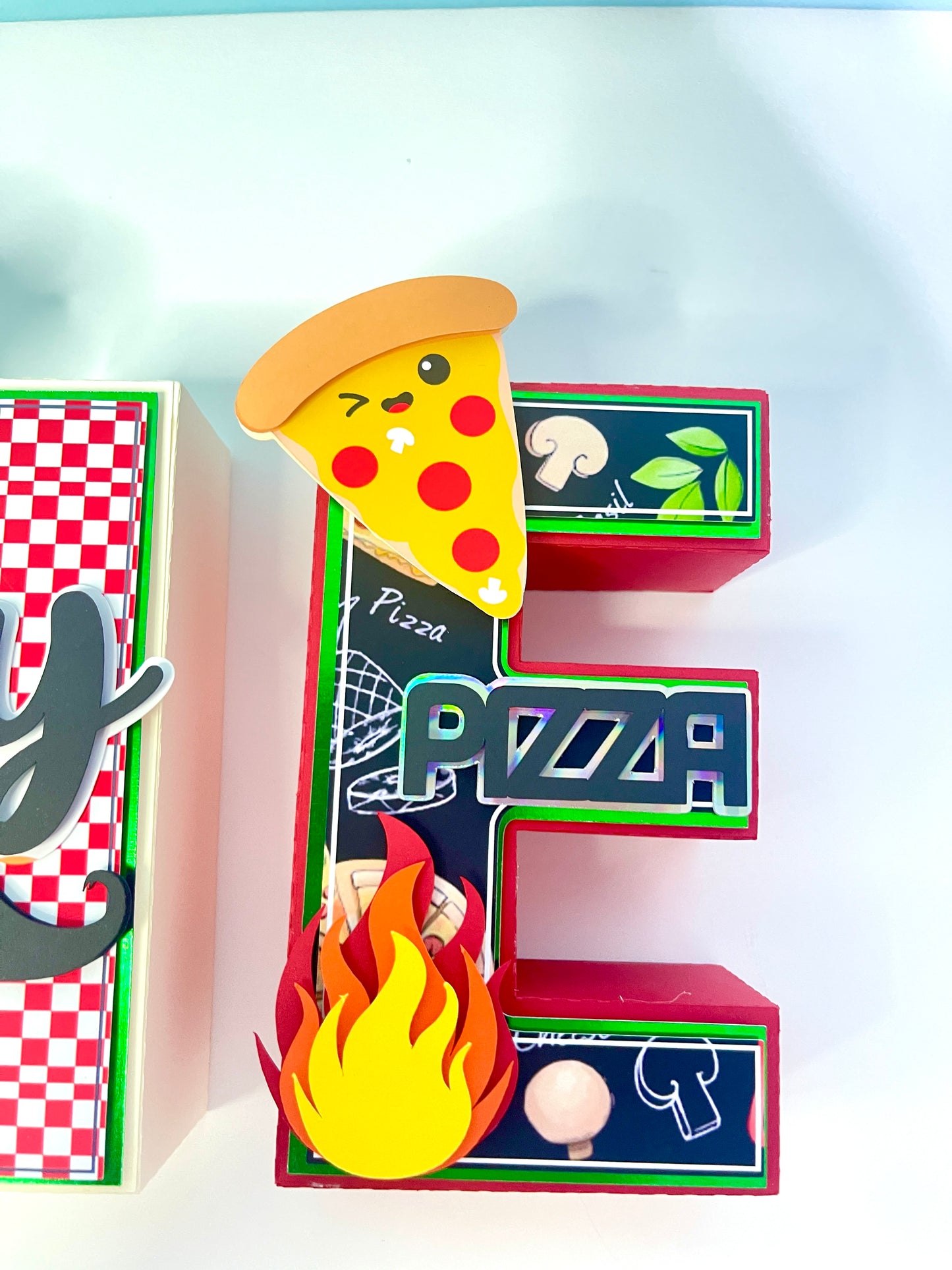 Pizza Party Decoration - Pizza 3D Letters - Pizza Birthday - Pizza Party Birthday Decoration