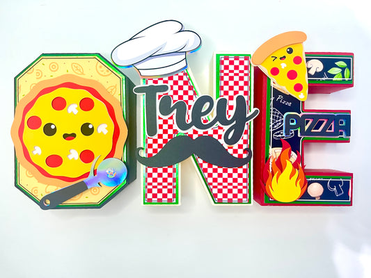 Pizza Party Decoration - Pizza 3D Letters - Pizza Birthday - Pizza Party Birthday Decoration