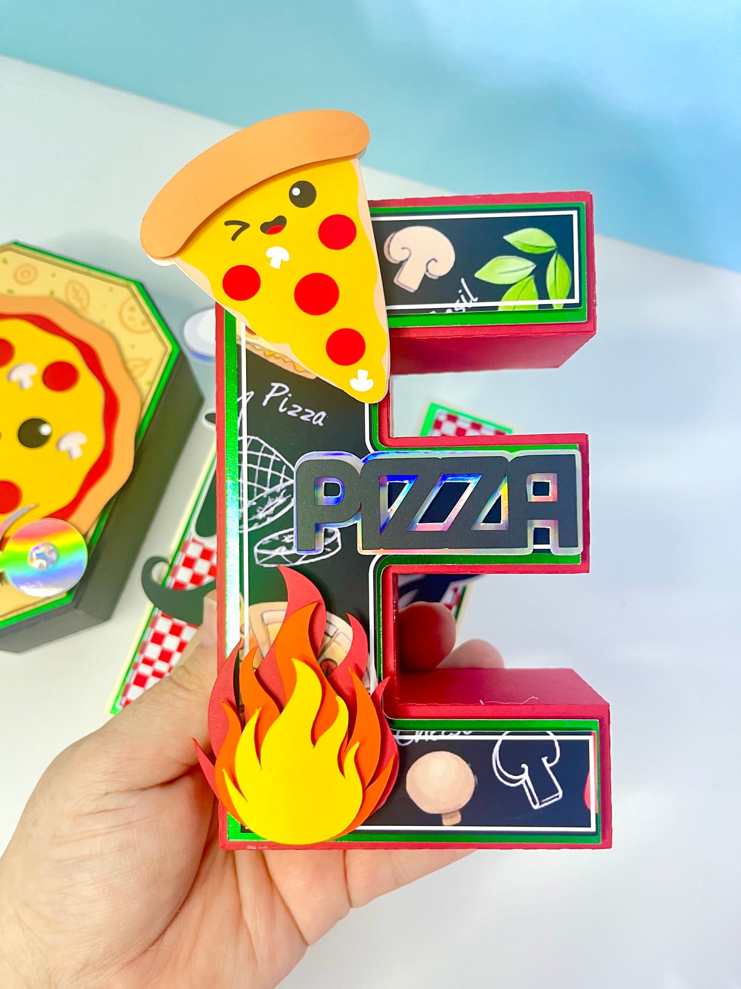 Pizza Party Decoration - Pizza 3D Letters - Pizza Birthday - Pizza Party Birthday Decoration