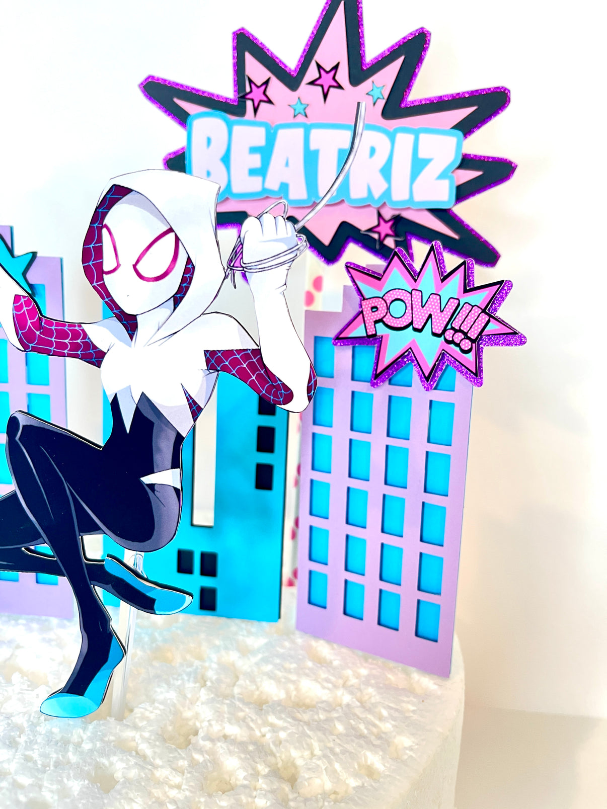 Personalized Spider Gwen Cake Topper Custom Superhero Party Decoration For Birthdays 4486