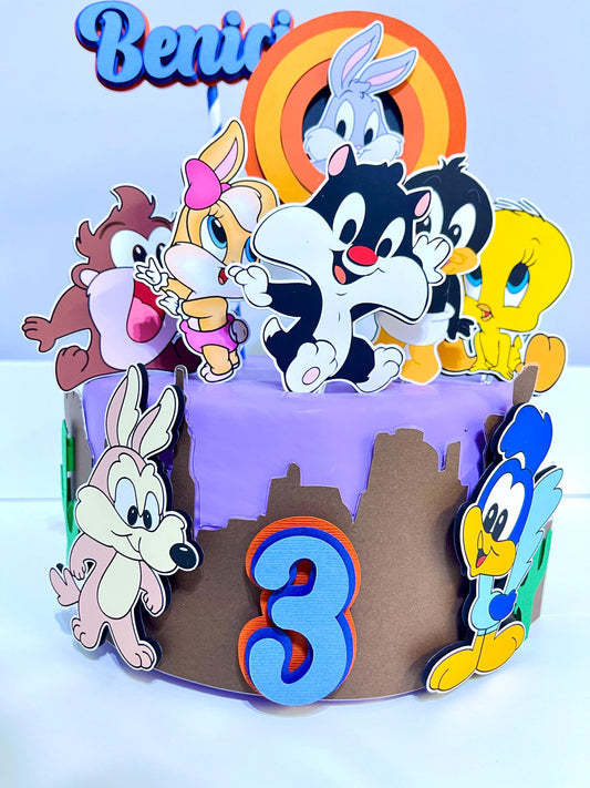 Adorable Looney Tunes Inspired Baby Shower Cake Decoration