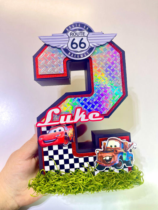 3D Number or Letter Cars Lighting - Lighting McQueen Party Decoration