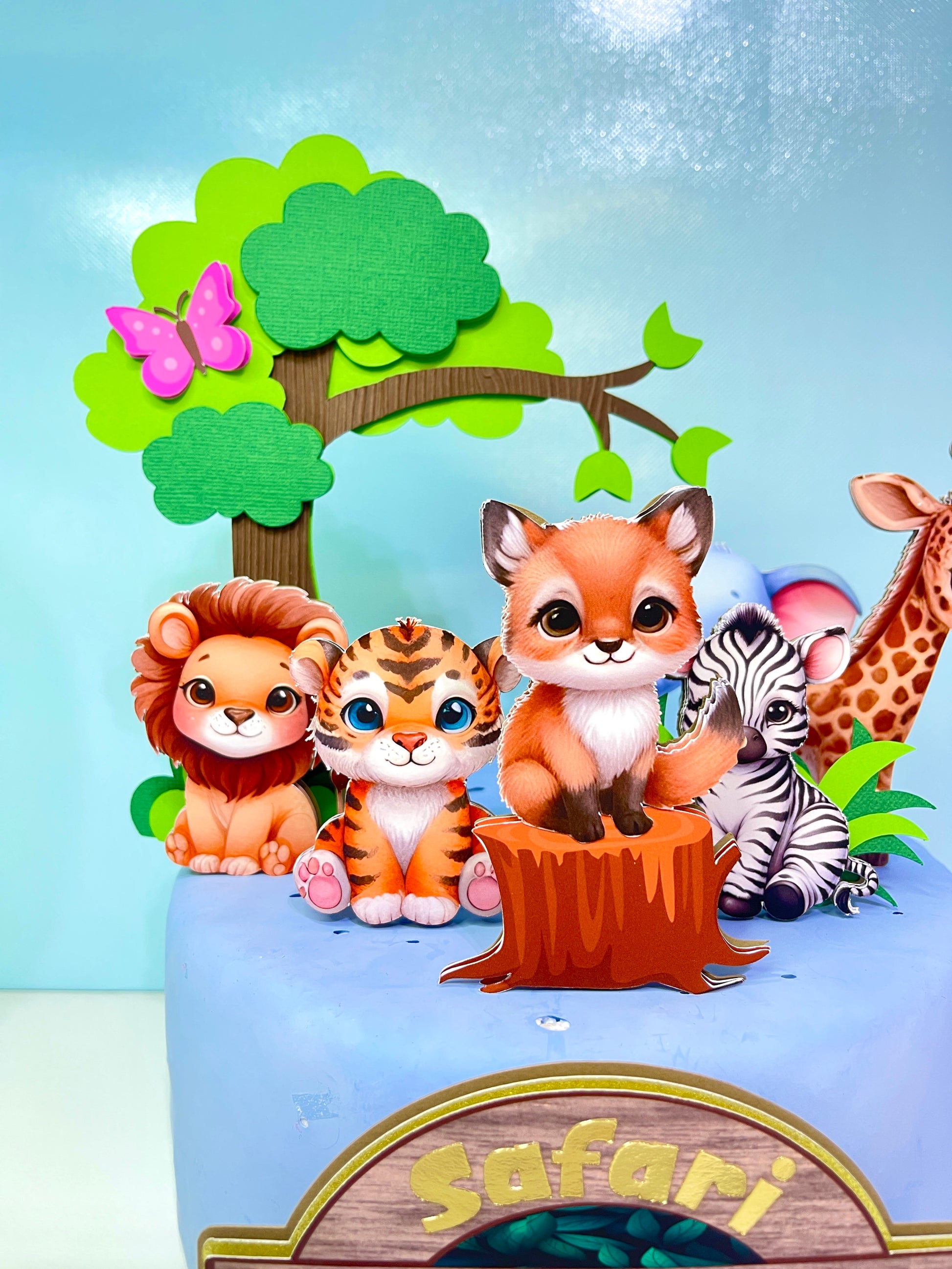 "Custom Wild One Cake Topper with Safari Animals by BeePaperParty" "Handcrafted Wild One Birthday Cake Decor with Jungle Animals" "Premium Quality Wild One Party Cake Topper featuring Safari Wildlife" "Colorful Jungle Theme Wild One Cake Topper by BeePaperParty" "Unique BeePaperParty Wild One Cake Topper with Safari Animals"