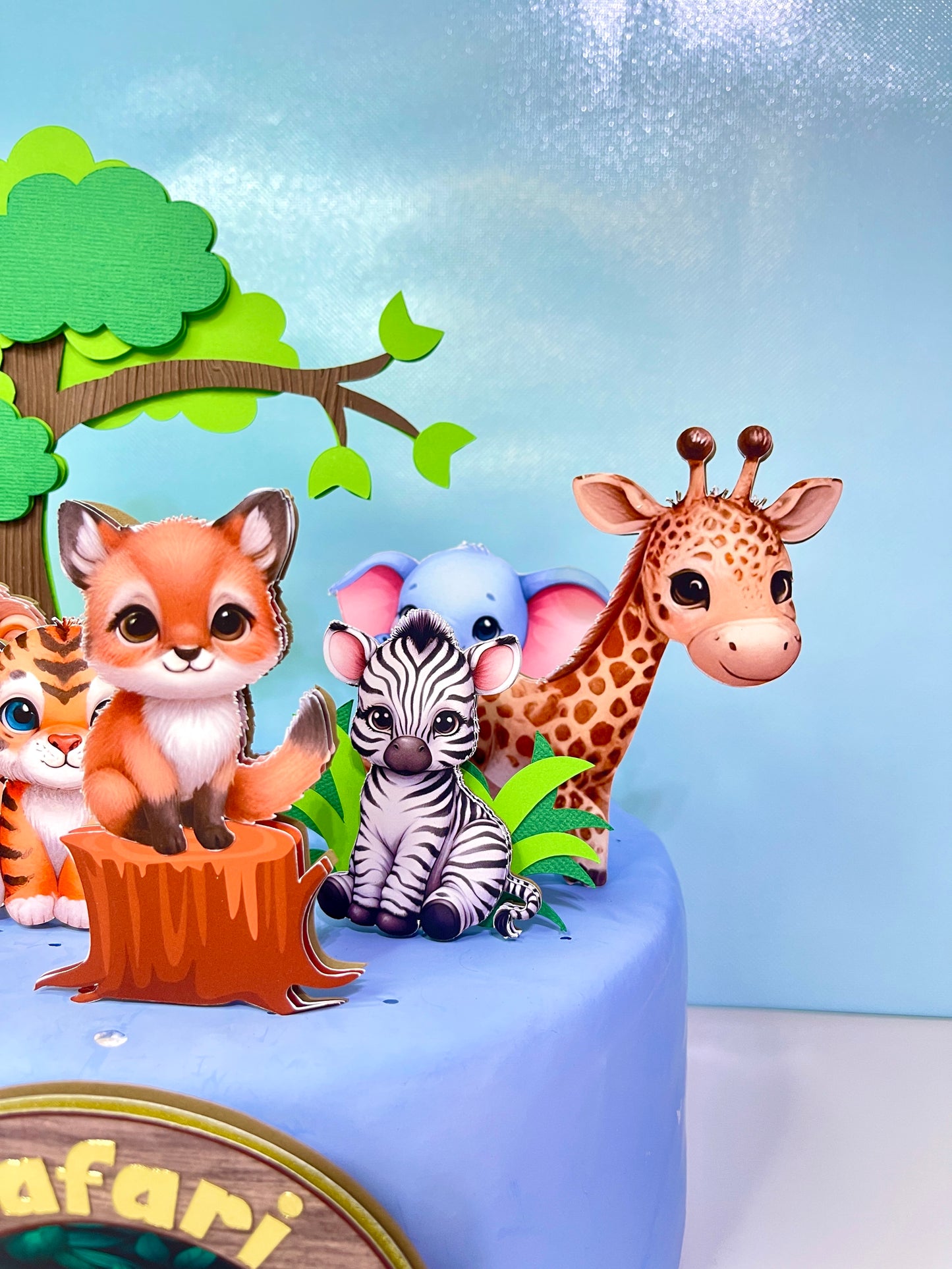 "Custom Wild One Cake Topper with Safari Animals by BeePaperParty" "Handcrafted Wild One Birthday Cake Decor with Jungle Animals" "Premium Quality Wild One Party Cake Topper featuring Safari Wildlife" "Colorful Jungle Theme Wild One Cake Topper by BeePaperParty" "Unique BeePaperParty Wild One Cake Topper with Safari Animals"